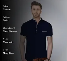 Mandarin Collar Button T-Shirt For Men-thumb2