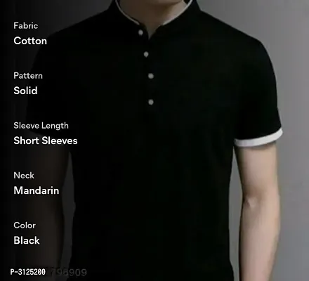 Black Cotton Tshirt For Men-thumb3