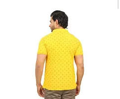 Yellow Cotton Blend Polos For Men-thumb1