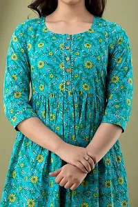 Women's Cotton Floral Printed Anarkali Maternity Feeding Kurti-thumb2