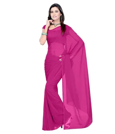 Solid Georgette Sarees with Running Blouse Piece