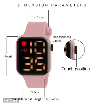 Latest New Generation Sports Digital Square Black Dial Day Date Calendar Yellow LED Watch for Boys, Girls  Kids-thumb3