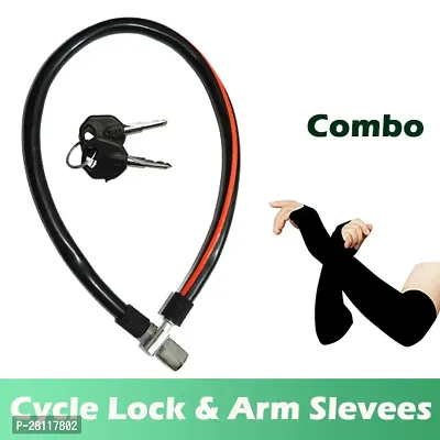 Zoroom Combo Antitheft Round Key Cycle  Helmet Lock With 1 Pair Arm Sleeves for Sun Protection in Summer-thumb0