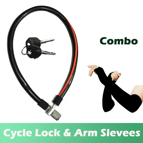 Zoroom Combo Antitheft Round Key Cycle  Helmet Lock With 1 Pair Arm Sleeves for Sun Protection in Summer