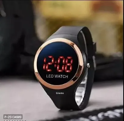 Stylish Silicon Strap Black Watch For Men