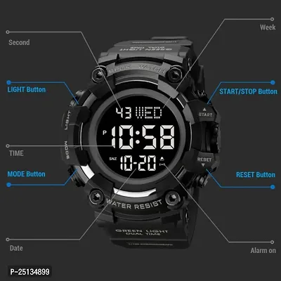 Stylish Silicon Strap Black Watch For Men