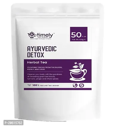 Timely Ayurvedic Detox Green Tea for that improve digestion and detoxify the body I 100gm for 25 Cups pack |Whole Leaf TeaI 100% Natural Ingredients
