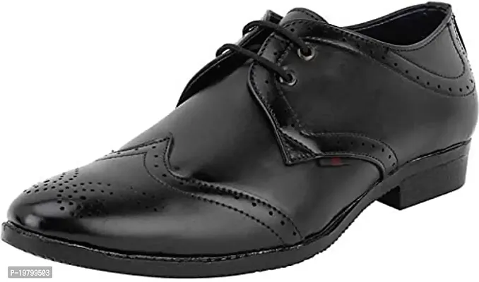 Voila PU Leather Derby Oxford Style Lace up Formal Shoes for Mennbsp;Black-thumb5