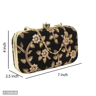 Voila Stylish Party Clutch for Women Black-thumb5