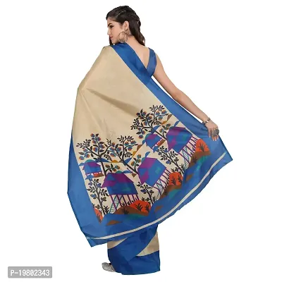 Voila Women Printed Mysore Silk Saree Blue-thumb2