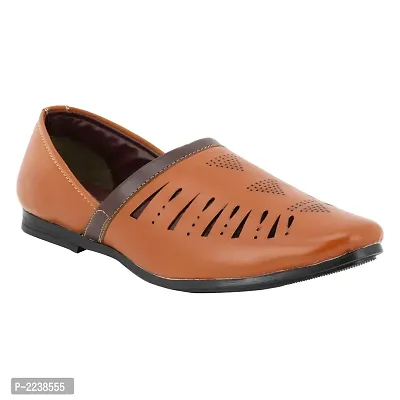 Men Tan Leather Formal Shoes-thumb0