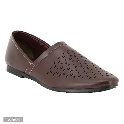 Men Brown Synthetic Leather Formal Shoes