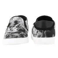 Black Printed Canvas Men Shoes-thumb3