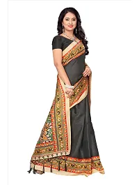 New Trendy Art Silk Printed Saree with Blouse piece-thumb2