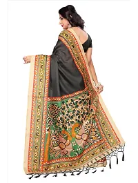 New Trendy Art Silk Printed Saree with Blouse piece-thumb3