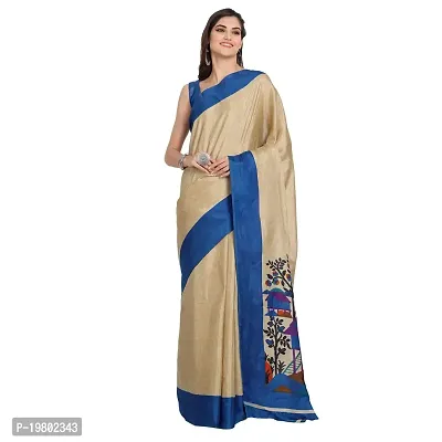 Voila Women Printed Mysore Silk Saree Blue-thumb0