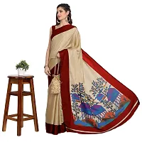 Voila Women Printed Mysore Silk Saree Maroon-thumb4