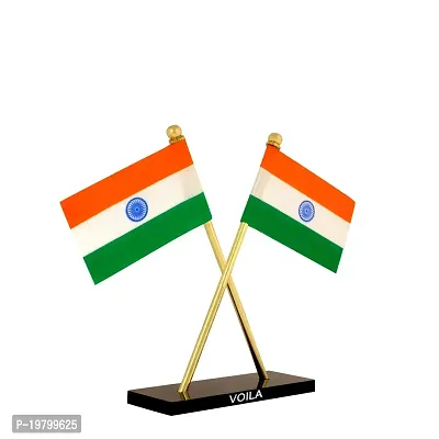 VOILA Indian Cross Design Stand Flags for Car Dashboard, Office, Studay Table-thumb3