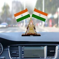 Voila retail Plastic India Rectangle Car Dashboard Flag-thumb2