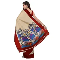 Voila Women Printed Mysore Silk Saree Maroon-thumb1