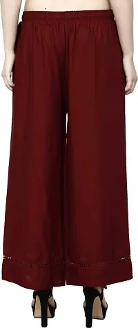 Voila Women's Regular Fit Palazzo (Free, Maroon)-thumb1