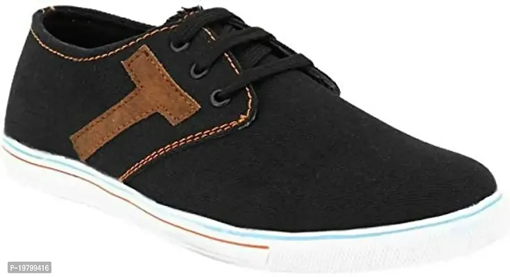 Voila Trendy Black Casual Sneakers Lace Up Shoes for Men