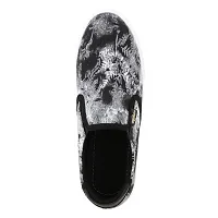 Voila Printed Slip On Sneakers for Men Black Shoe-thumb2