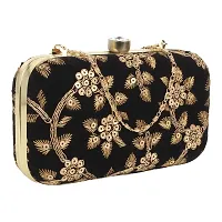 Voila Stylish Party Clutch for Women Black-thumb1