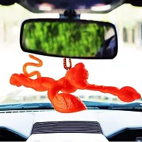 VOILA Present Orange Flying Lord Hanuman Idol Car Hanging Ornament, Pack of Two-thumb1