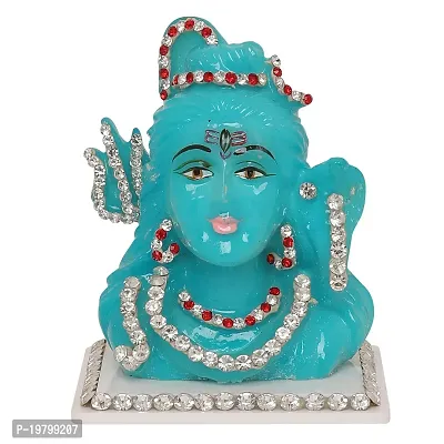 Voila Plastic Lord Shiv Idol Statue for Car Dashboard and Mandir Small, Green