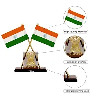 Voila retail Plastic India Rectangle Car Dashboard Flag-thumb3