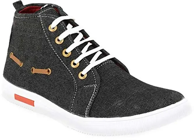 Voila Denim Lace Up Shoes for Men Grey