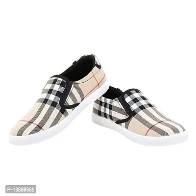 Voila Printed Slip On Sneakers for Men Beige Shoe (Numeric_9)-thumb0