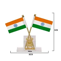 VOILA India Rectangle Cross Design Stand Flags For Car Dashboard-thumb4