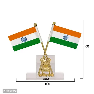 VOILA India Rectangle Cross Design Stand Flags For Car Dashboard-thumb5