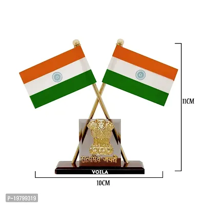 Voila retail Plastic India Rectangle Car Dashboard Flag-thumb5