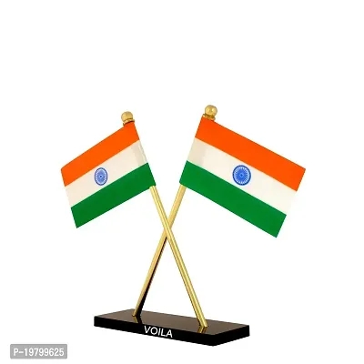 VOILA Indian Cross Design Stand Flags for Car Dashboard, Office, Studay Table-thumb2