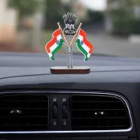 VOILA Indian Flags Stand on Spring for Car Dashboard Study Table Home Office Table Decor-thumb4