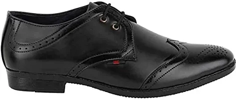 Voila PU Leather Derby Oxford Style Lace up Formal Shoes for Mennbsp;Black-thumb1