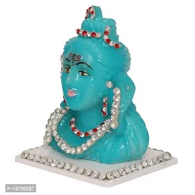 Voila Plastic Lord Shiv Idol Statue for Car Dashboard and Mandir Small, Green-thumb2