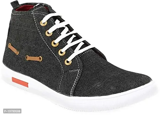 Voila Denim Lace Up Shoes for Men Grey-thumb0