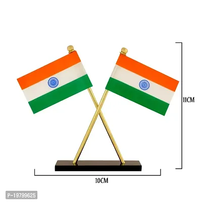 VOILA Indian Cross Design Stand Flags for Car Dashboard, Office, Studay Table-thumb4