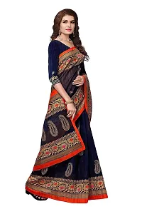 VOILA Women's Printed Bhagalpuri Art Silk Saree Blue-thumb1