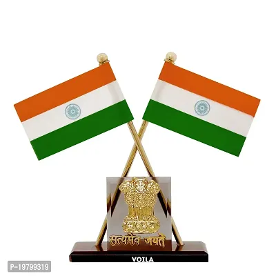 Voila retail Plastic India Rectangle Car Dashboard Flag