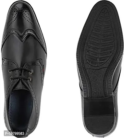 Voila PU Leather Derby Oxford Style Lace up Formal Shoes for Mennbsp;Black-thumb3