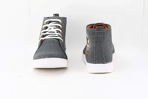 Voila Denim High Ankle Sneakers for Men Grey Shoe-thumb1