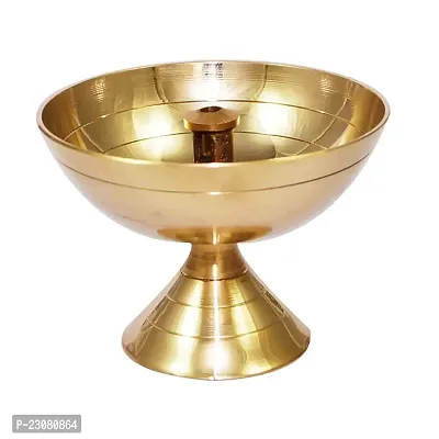 Voila Golden Brass Akhand Jyoti Diya for Puja 200ml for Home Office and Temples-thumb0