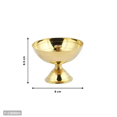 Voila Golden Brass Akhand Jyoti Diya for Puja 200ml for Home Office and Temples-thumb3