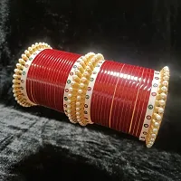 Red brass bangle chuda set for women and girls, Red bangles, brass bangles (Pack of 40)-thumb2