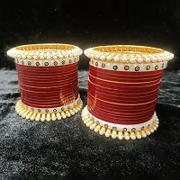 Red brass bangle chuda set for women and girls, Red bangles, brass bangles (Pack of 40)-thumb3